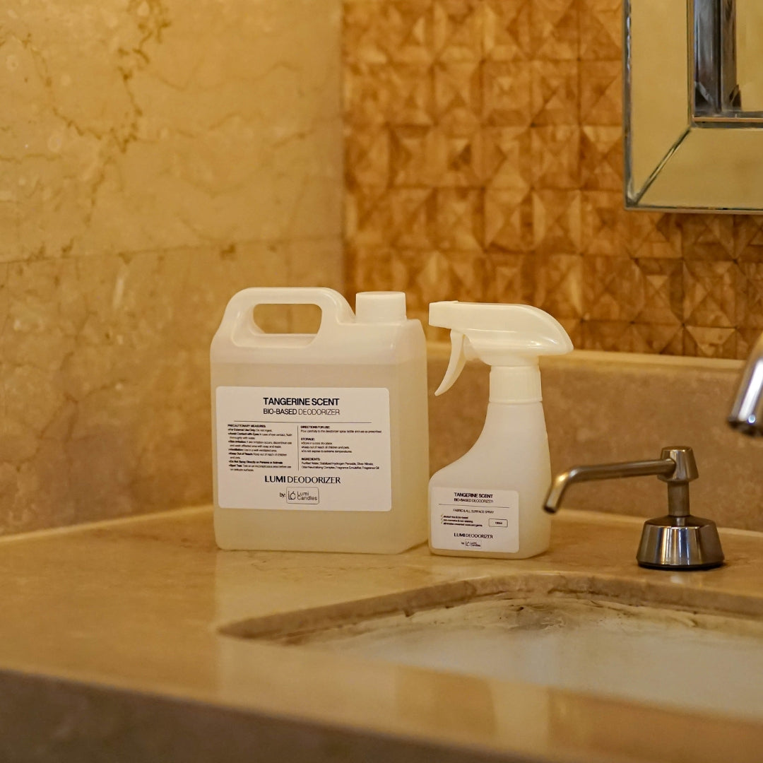 Deodorizer Spray (Citrus Tangerine Scented) with Refill Bundle