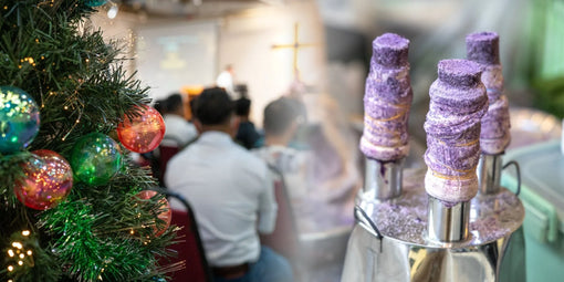 Puto bumbong, a Simbang Gabi Christmas treat in the Philippines