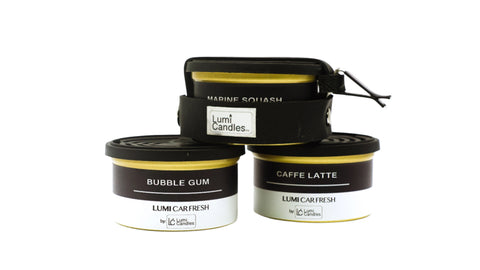 Three LUMI Car Fresheners with Free Holder Gift Bundle