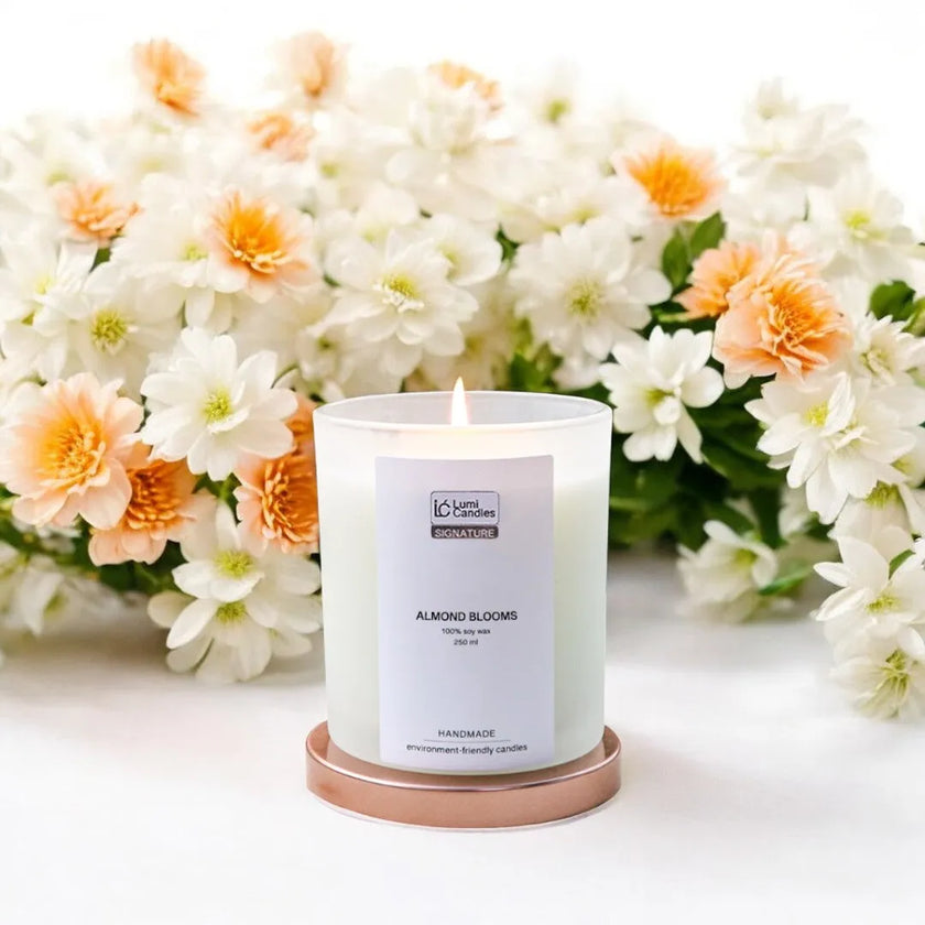 Almond Blooms Scented Soy Candle (250 ml) – Signature Blend