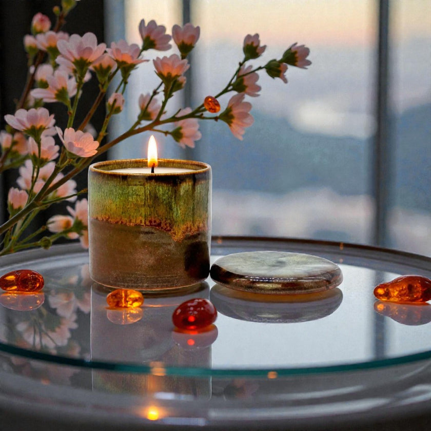 Amber Love Artisanal Scented Soy Candle Pot - Classic Blend