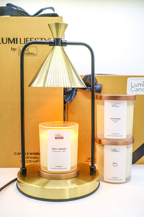 Candle accessory with 250ml frosted glass soy candles by LUMI Candles PH
