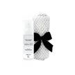 Fresh Bamboo LUMI Room and Linen Spray (100ml) bottle wrapped in a white woven textured cloth tied with a black ribbon bow