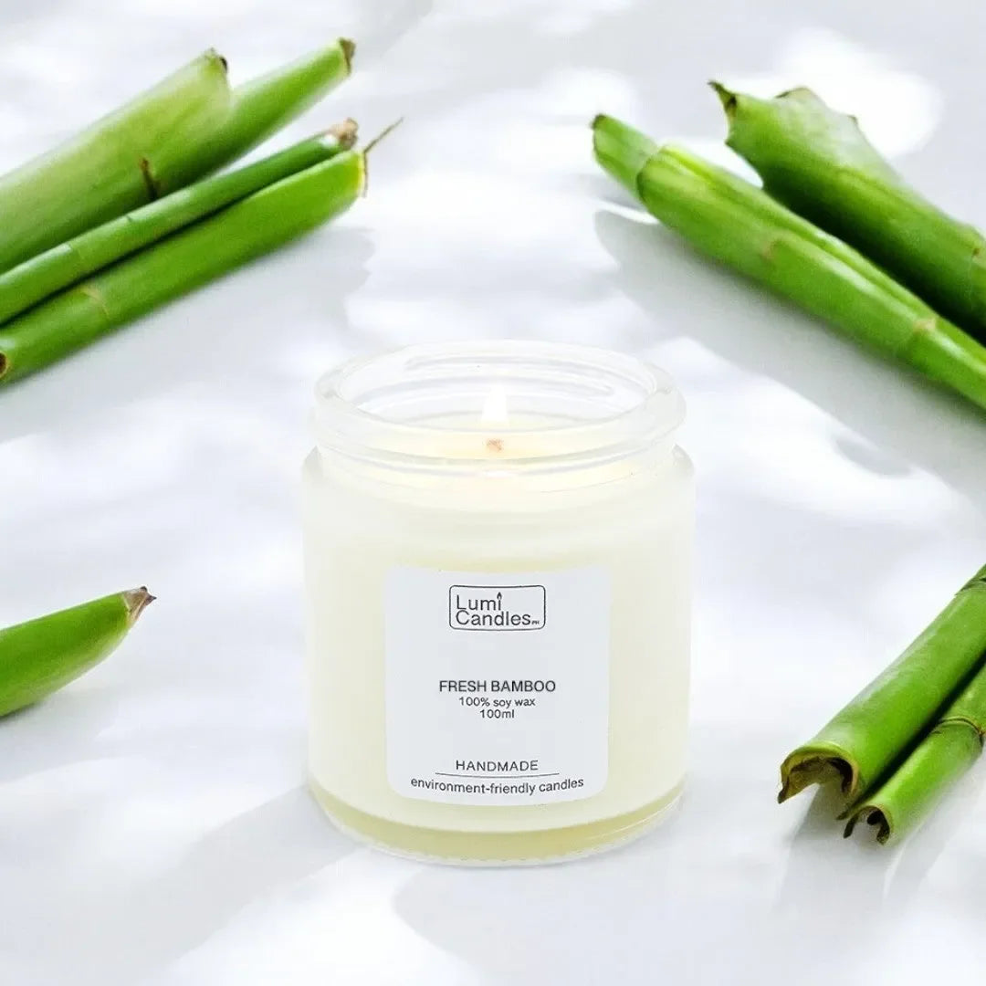 Fresh Bamboo Scented Soy Candle (100ml) - Lumi Candle