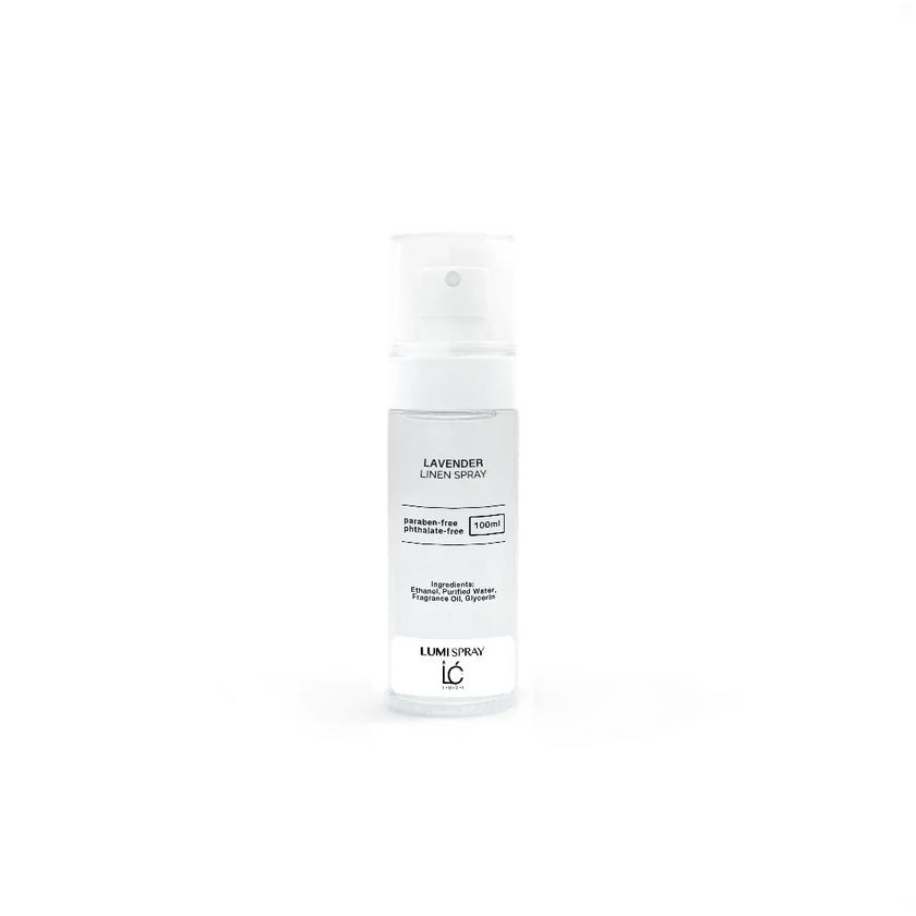 Lavender LUMI Room and Linen Spray (100ml) bottle on its own