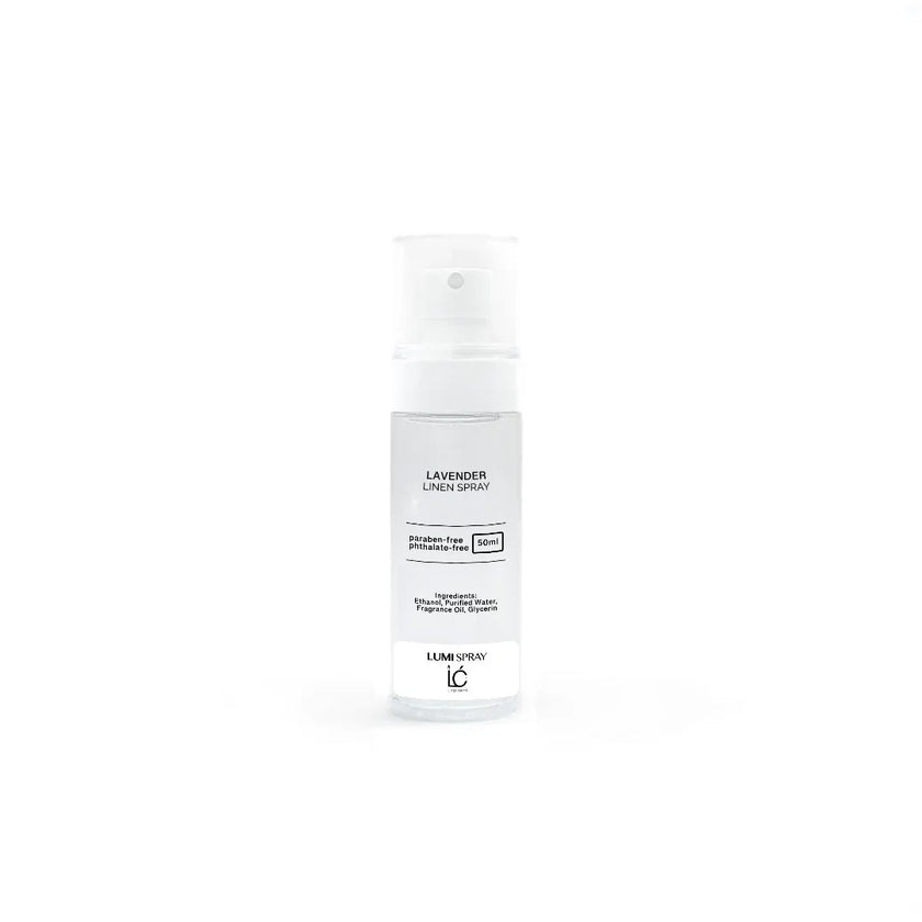 Lavender LUMI Room and Linen Spray (50ml) bottle on its own