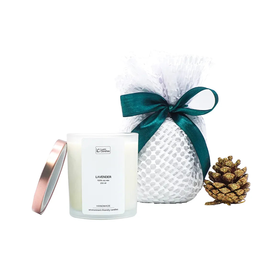 (Discounted Bulk Gifts with Packaging min. 4pcs) LAVENDER Scented Soy Candle 250ml