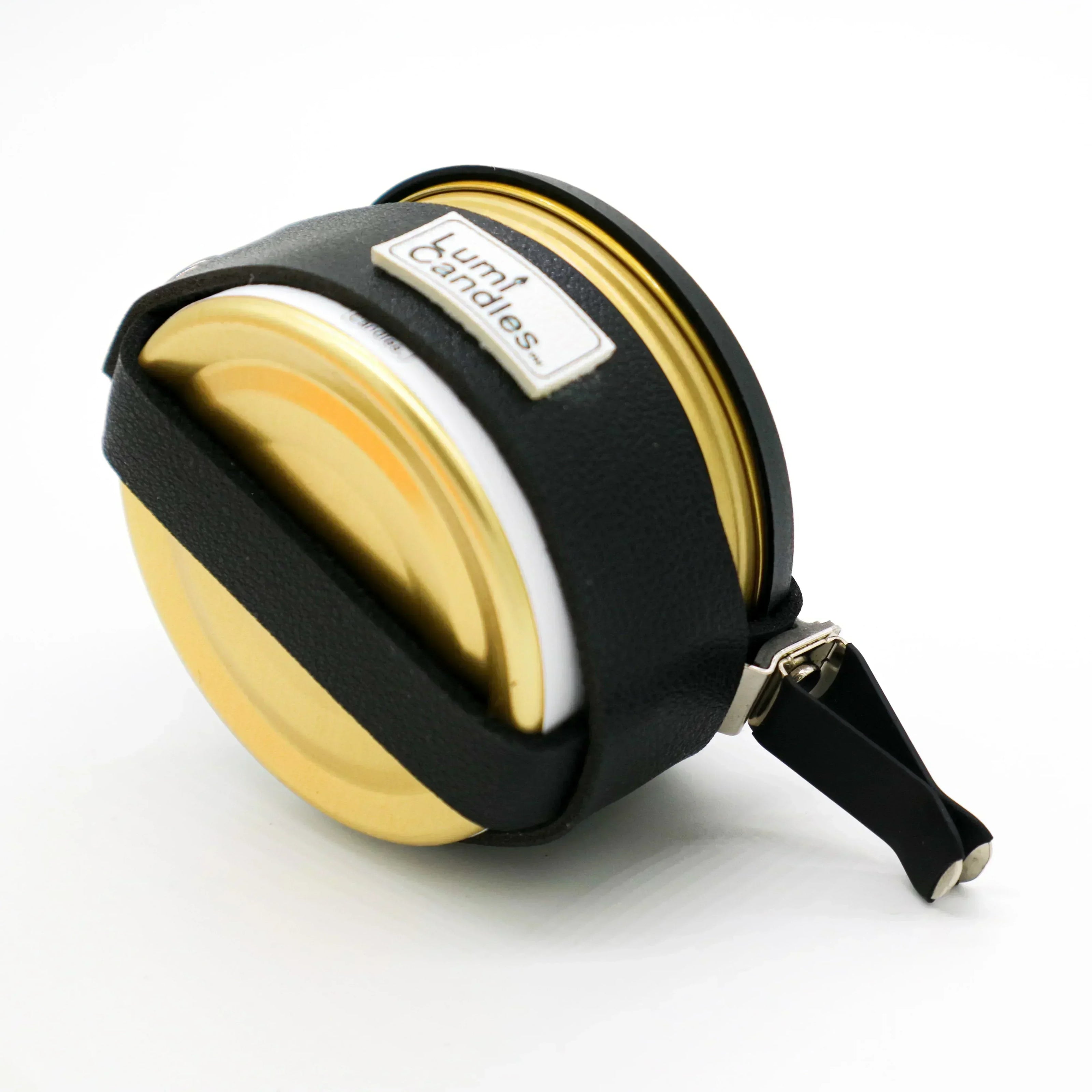 Minimalist bronze gold tin with holder for LUMI Car Freshener