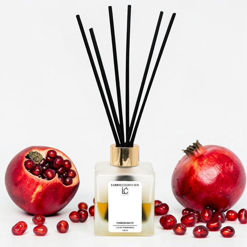 Pomegranate LUMI Reed Diffuser scent profile illustration
