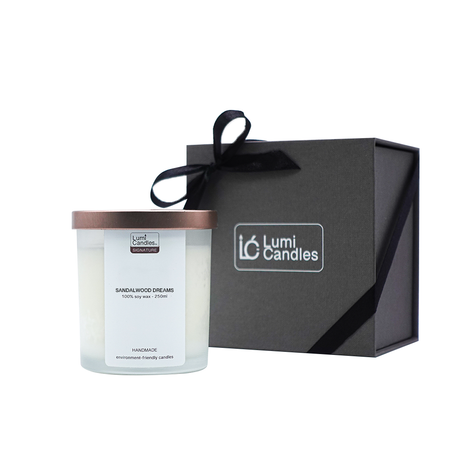 Sandalwood Dreams Scented Soy Candle (250ml) – Signature Blend