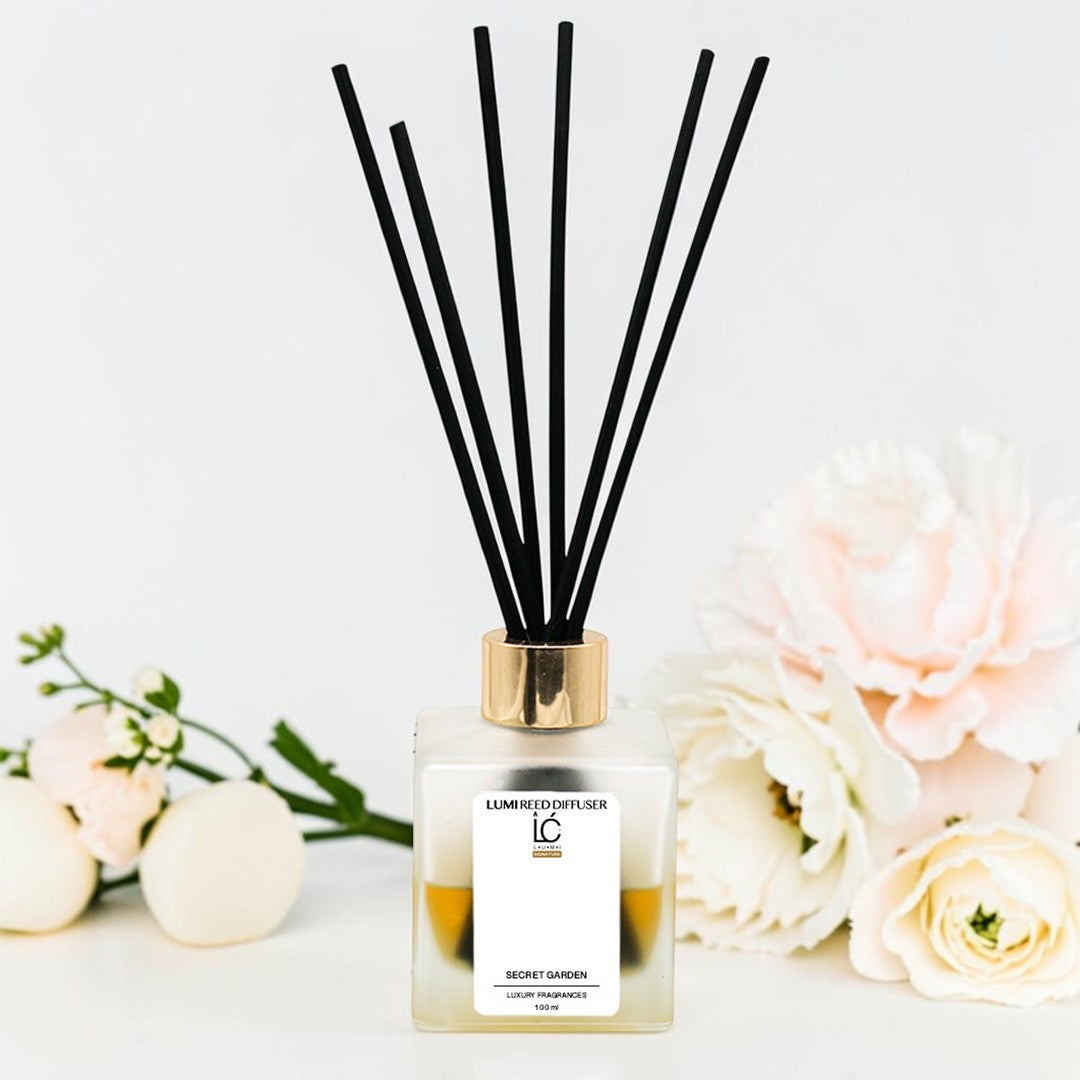 Secret Garden LUMI Reed Diffuser scent profile illustration