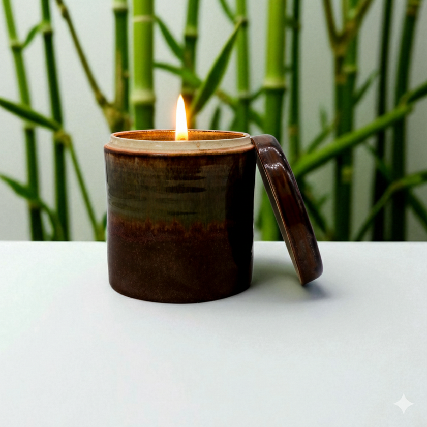 Fresh Bamboo Artisanal Scented Soy Candle Pot