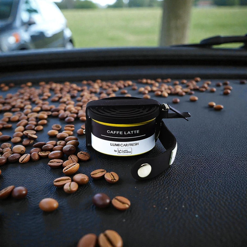 Lumi Car Freshener with Holder in the scent of Caffe Latte