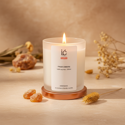 Fresh Ambers Scented Soy Candle (250ml) - Signature Blend
