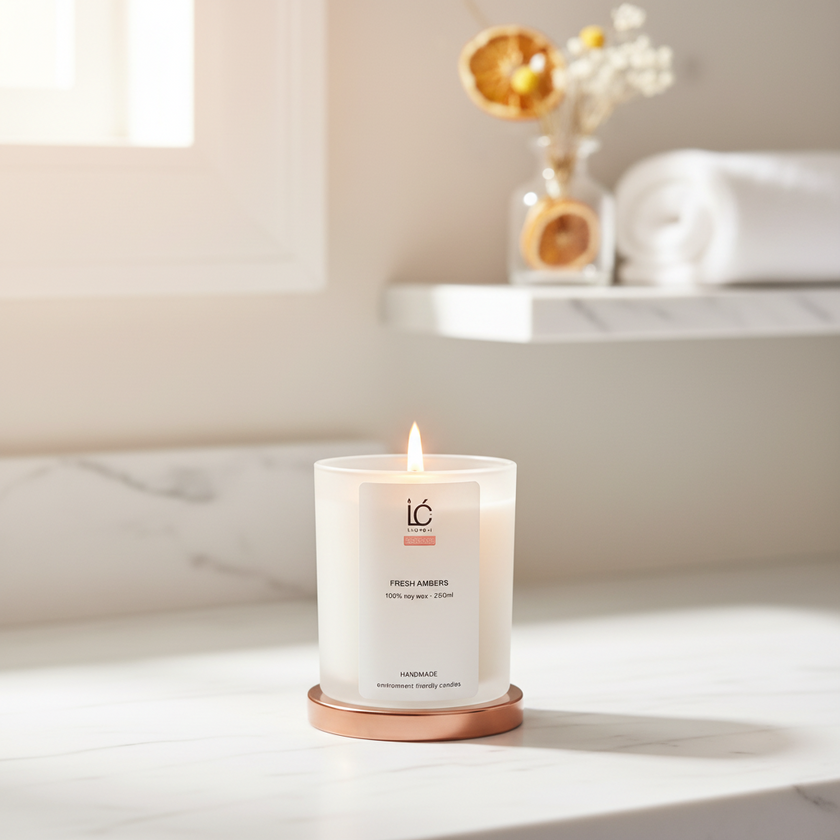 Fresh Ambers Scented Soy Candle (250ml) - Signature Blend