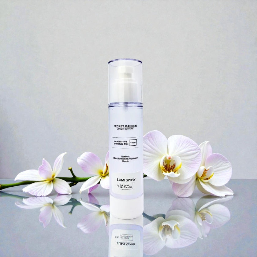 Lumi Candles Linen Spray 50 ml in secret garden scent