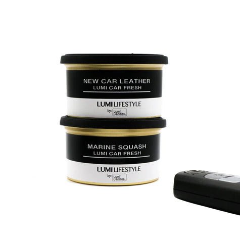 Lumi Candles PH Car Freshener without Holder in the scent on New Car Leather and Marine Squash