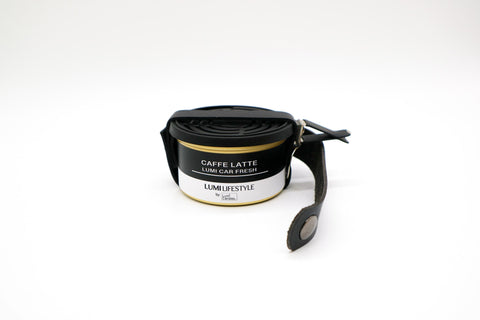 Caffe Latte Car fresh with leather strap by LUMI Candles PH