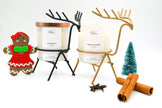 Gingerbread and Merry Cinnamon LUMI in reindeer holders by LUMI Candles PH
