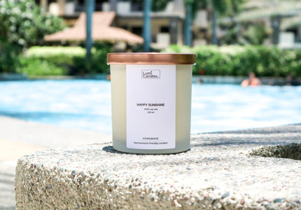 Outdoor Happy Sunshine LUMI scented candle at 250 ML by LUMI Candles PH