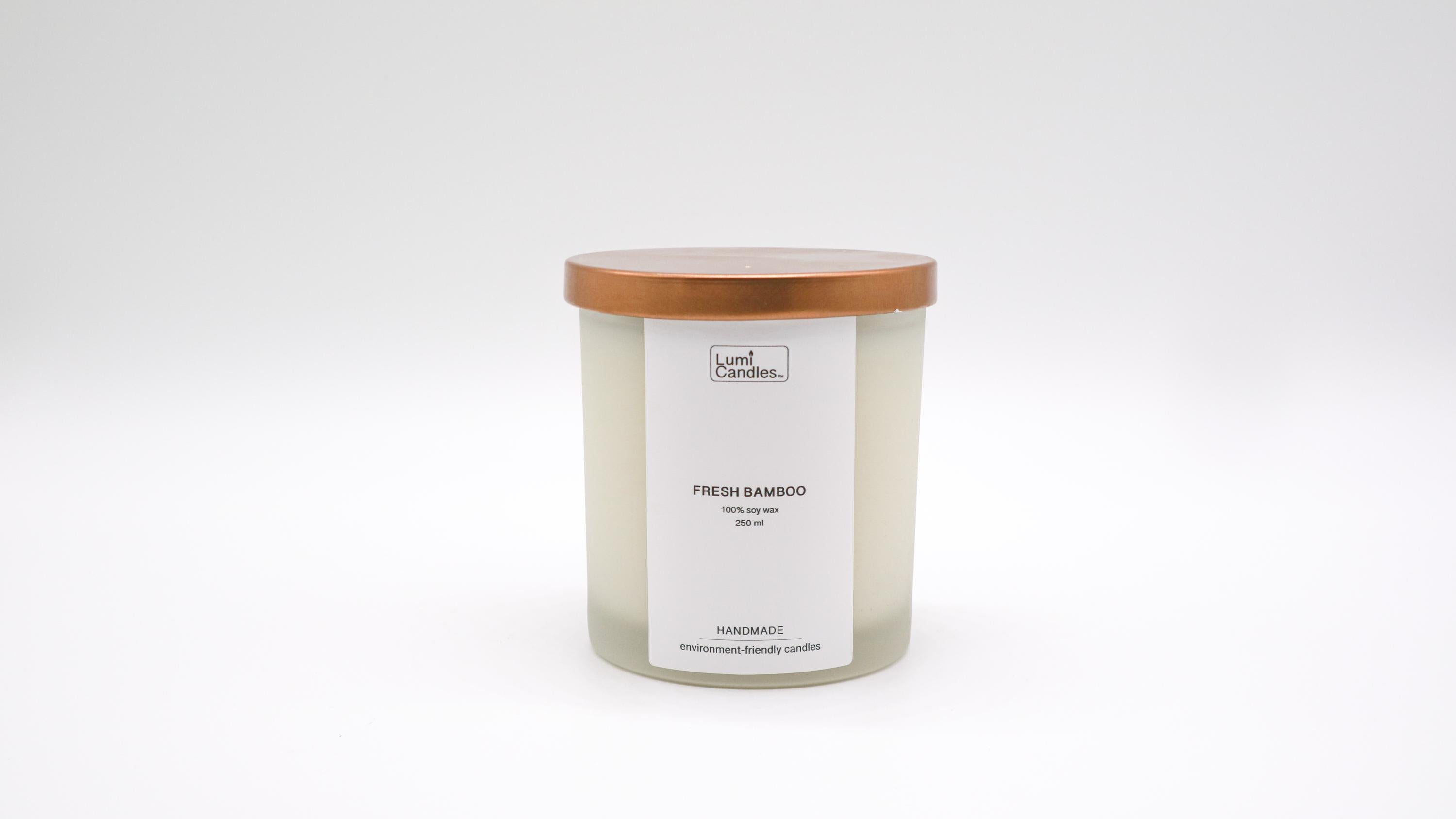 Fresh Bamboo Scented Soy Candle (250 ml) - Lumi Candles PH